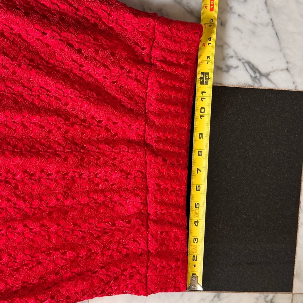 Lace Maxi Skirt Women’s XL Red Pull On Flowy Bold Romantic Goth Coquette Bold - Picture 5 of 12